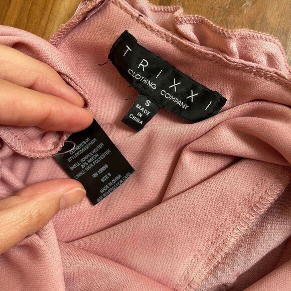 Francesca's Trixxi Pink Ruffle Milkmaid Bodice Mini Dress Cottage Lolita Size S - Picture 8 of 8